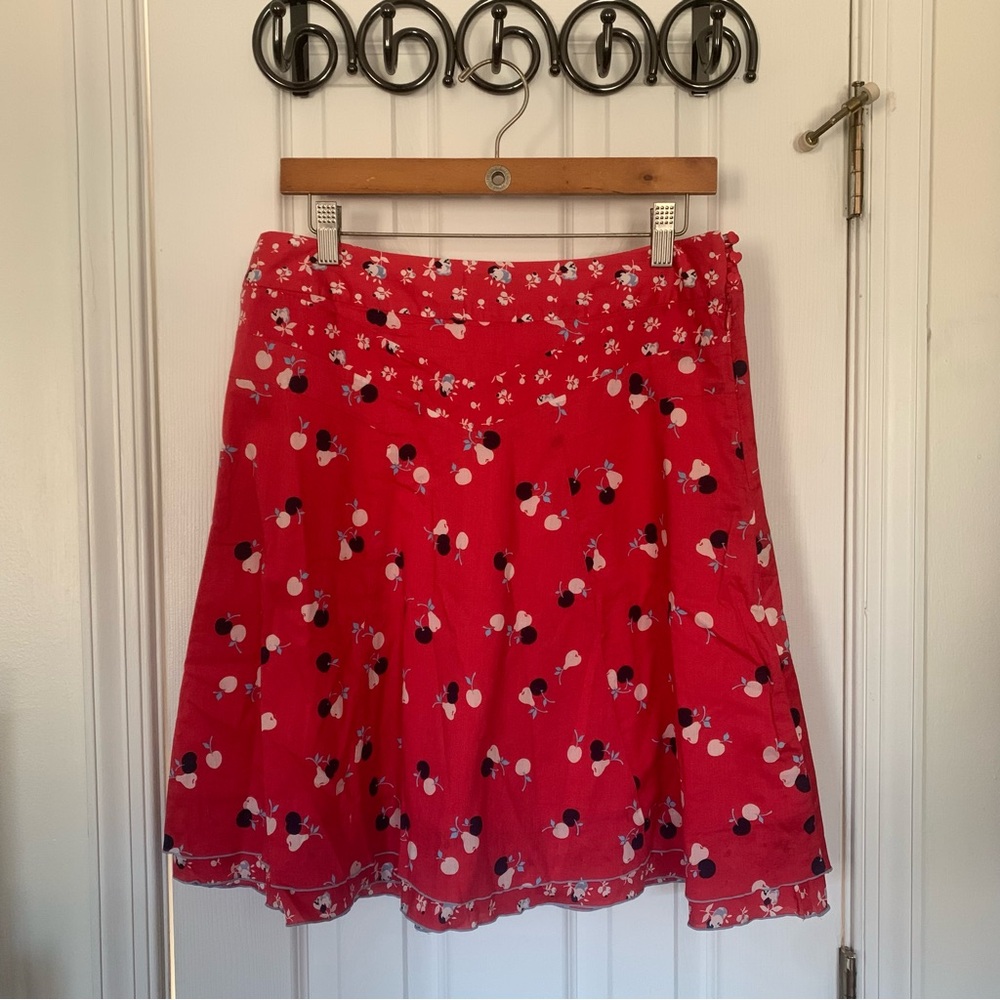 Vintage AEO Pink Cherry Mixed Media Yoke Skirt